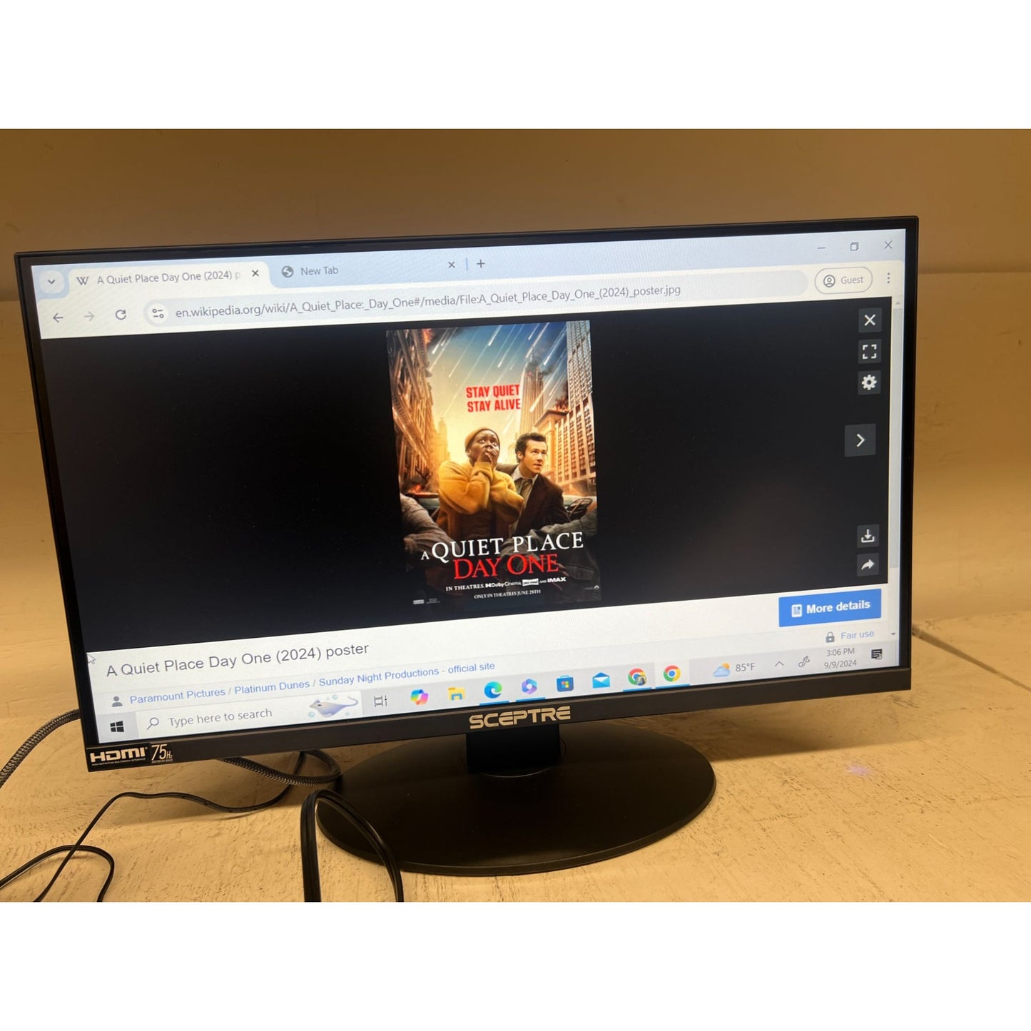 ✨ Sceptre E225W-19203R 20" Inch FHD LED Gaming Monitor, 2X HDMI VGA 75Hz( Preowned ) Part  (S   )