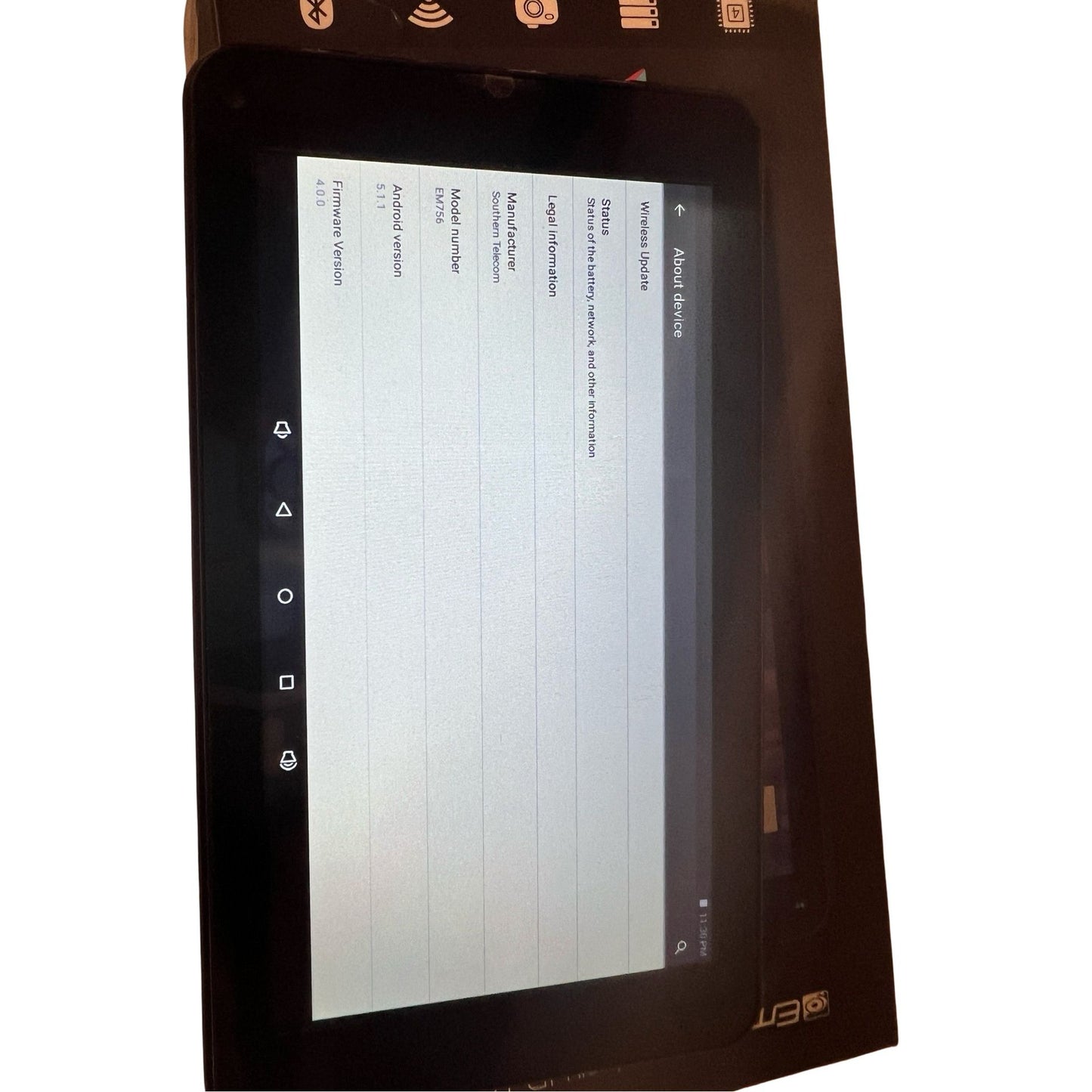 --Emerson HD Tablet, 8gb (Android, 7", EM756, Black, Wi-Fi ( Preowned ) no charger as is