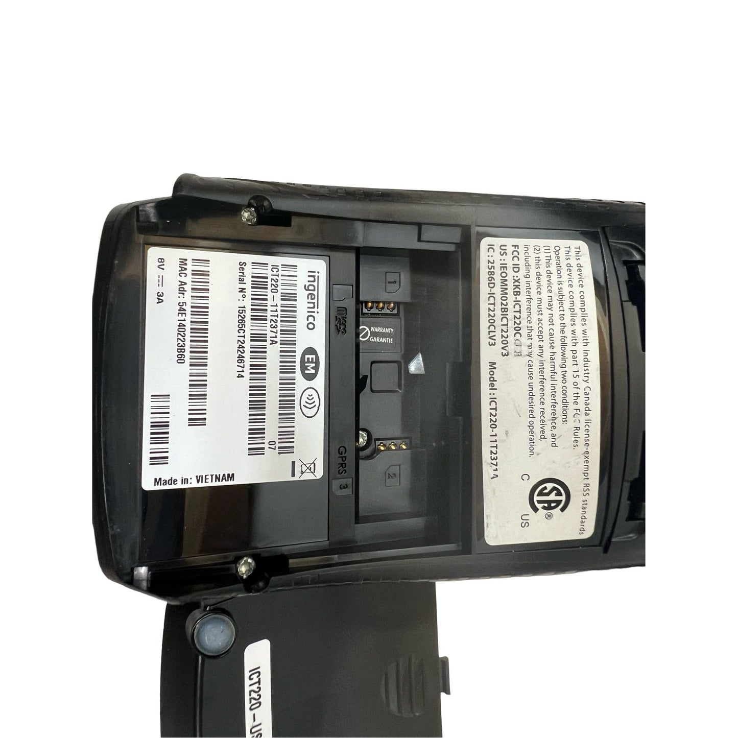 Ingenico ICT220 Credit Card Terminal With Chip Reader B15 ( parts only untested )