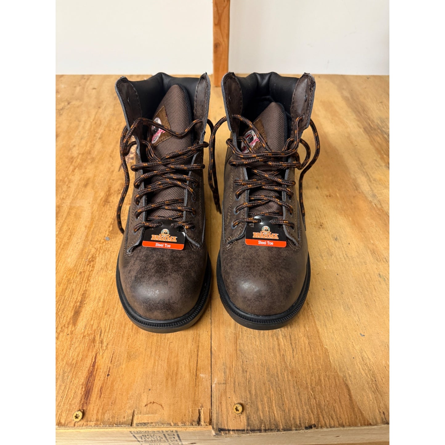 Men's Brahma Enduro Pro Steel Toe Work Boots - Black/Brown - Size 10 ( open box ) new