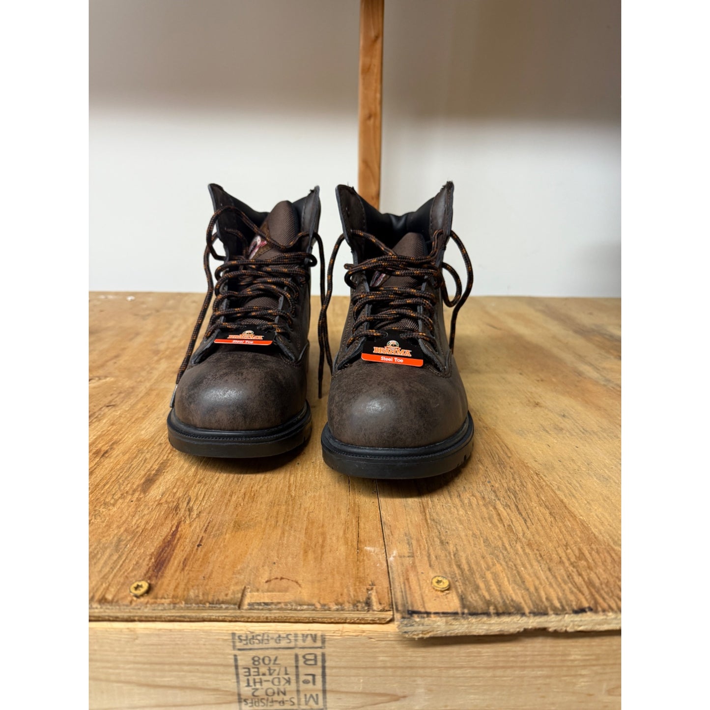 Men's Brahma Enduro Pro Steel Toe Work Boots - Black/Brown - Size 10 ( open box ) new