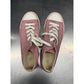 Womens Pink Glitter Canvas Lace-Up Sneakers Size 10  With White Rubber Toe Cap And Sole ( Preowned)