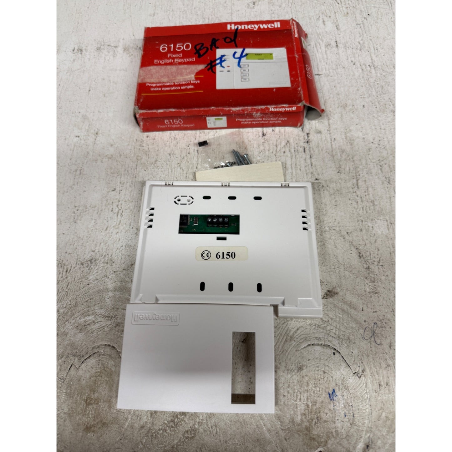 Ademco 6150 keypad - Preowned) tested and working  bad # 4 key( Preowned)